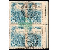 1948 A072 Quadra 4º Centenário da Fundção de Salvador e da Instalação do Governo geral do Brasil (1549/1763) 35.677 carimbada com goma Duas filas de Picote