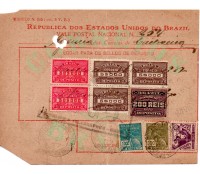 Vale postal 254 emitido pela cidade de Cachoeira - Bahia no dia 8/set/ 1937 - 35.698 observe defeitos
