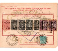 Vale postal 137 de 22 de junho de 1933 pela cidade de Cachoeira - BA,35.702 aparece dois cortes nos cantos.