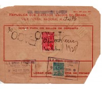 Vale postal 5276 emitido pela cidade de S.Paulo em 01/04/1935  -  35.708 observe cortes nos cantos