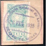 Secretaria das finanças - 500 rés  35.710 - carimbo de 28 de fevereiro de 1925