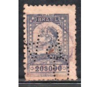 Selo Fiscal Thesouro Nacional  20$000 rs - 35.734  PERFINS - RARIDADE