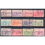 Selo do Theouro Nacional, conjunto com 12 selos com a mesma imagem 35.737 novo e carimbados