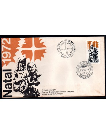 Fdc010/1972 Natal 35.782 leve mancha abaixo na direita