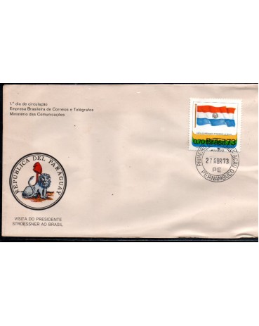 1973 Fdc visita do Presidente Stroessner do Paraguai 35.784