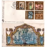 Fdc033/1973 Arte Barroca do Brasil 35.8002 carimbo SP.  No verso Barroco - Azulejaria -  Este fdc é o unico que conheço com essa arte no verso. Tem alguns pontos de óxido, valor pelo catálogo R$300,00