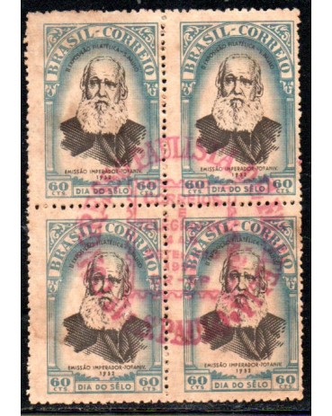 1952 C284 2ª Exposição Filatélica  Nacional - São Paulo r 70º Aniversário fs Emissão Cabeça Grande - Dia do Selo 35.893 Carimbo vermelho