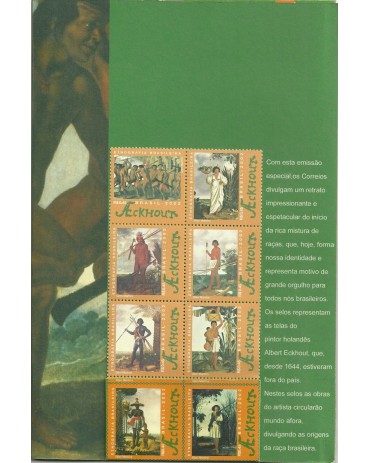 2002 Cartela Etnografia Brasileira 2002 - 08 selos 01 edital e um Postal 238