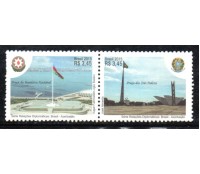 C3458/3457 Se Tenant Relações Diplomáticas - Bandeira Nacional - Azerbaijão 36.113 Mint