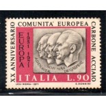 Itália 1971 20 Anos da Comunidade Europea Carbone Acciaio 36.943 Novo
