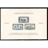 Bolívia 1948 IV Centenário da Cidade de La Páz 37.060  Mint
