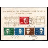Alemanha Bundespost 1959 Compositores 37.084 Carimbado