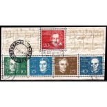 Alemanha Bundespost 1959 Compositores 37.087 Destacado do Bloco,carimbado