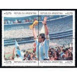 Argentina 1986 - Maradona 37.091 Destacado do Bloco - Mint