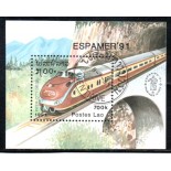 Locomotivas - Laos 1991 - 37.140 Carimbo CTO