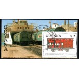 Locomotivas Guiana 1988 -  37.178 Carimbo CTO com goma total