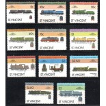 Locomotivas São Vicente 1985 Conjunto com 11 selos -  Mint 37.225