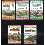 Locomotivas Santa Lúcia 1983 Conjunto com 10 selos Novos Com Goma 37.226
