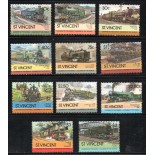 Locomotivas São Vicente 1985 Conjunto com 11 selos -  Mint 37.227
