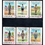Escotismo Libéria 1971 Conjunto com 6 selos do Jamboree no Japão 37.245 Carimbado
