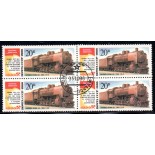 Locomotivas Rússia 1986 Quadra Carimbo Comemorativo 37.256