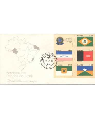 FDC272/1982 Bandeiras dos Estados  5813 O carimbo é da Bahia