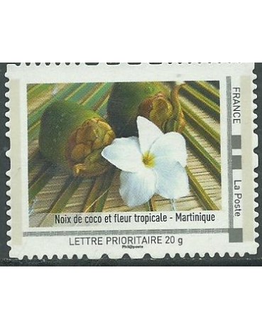 FRANÇA ( MARTINIQUE) COCO E FLOR  MINT AUTROADESIVO SEM GOMA  9761