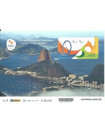 B184 ENTREGA DA BANDEIRA PARALÍMPICA RIO 2016 MINT - 9905