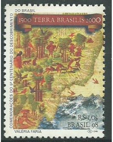 C2079 CENTENÁRIO DO DESC .DO BRASIL ANTGO MAPA 98 -  10.237a M
