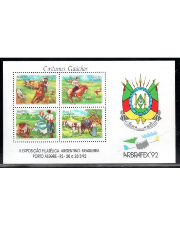 B90 ARBRAFEX 92 COSTUMES GAÚCHOS Mint 10.256a   