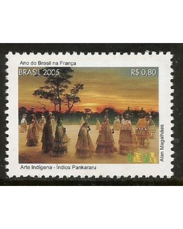 C2618 ANO DO BRASIL NA FRANÇA - ARTE INDÍGENA 2005 - 10.708 Mint