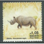 C3057 RELAÇÕES DIPLOMÁTICAS ZÂMBIA - RINOCERONTE  2010 - 11.096 Mint