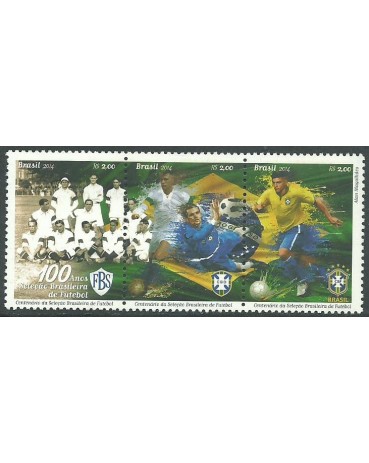 C3370/3372 100 ANOS DA SELEÇÃO BRASILEIRA DE FUTEBOL 2014 - 11.442 Mint