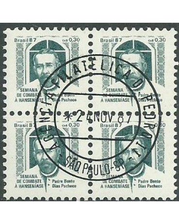 C1566  H24 MAL DE HANSÉN  PADRE BENTO 1987 -11.595 CARIMBO SP - MINT 