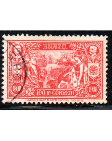 1908 C08 EXPOSIÇÃO NACIONAL E CENTENÁRIO DA ABERTURA DOS PORTOS 11.796 CARIMBADO