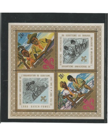 Escotismo Burundi 1968 60º Aniversário do Escotismo -  Mint 12.089a