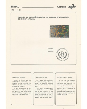 1976 Edital 21 XX  Conferencia Geral da Agencia Int. de Energia Atômica 12.172