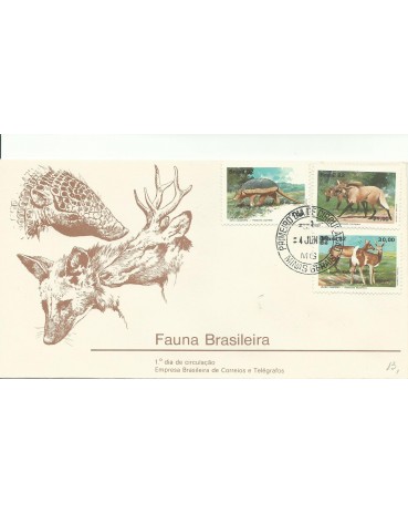 Fdc 255/1982 Fauna Brasileira, Carimbo de Minas Gerais 12.202