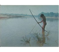 Téve - Garoto Camaiurá Pescando no Rio Koluene - Reserva do Xingu 12.233