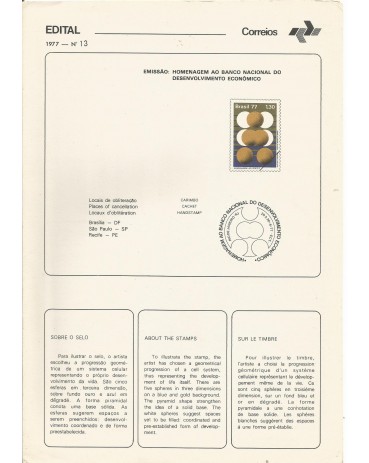 1977 Edital 13 Homenagem ao BNDE 12.270