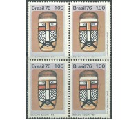 1976 C928 Preservação da Cultua Indígena  - Máscara  Bakairi - MT  Mint  12.248