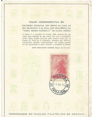 1952 Folhinha Particular Encontro Regional dos Bispos do Vale do S.Francisco, 29.08.1952 - 12.318