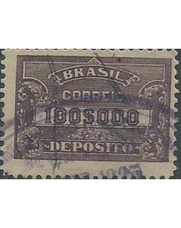 D-28 Depósito 100$000 Pardo Escuro, Difícil de Achar, Filigrana D - Carimbado12.374