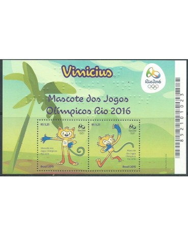 B187  Mascote dos Jogos Olímpicos  Rio 2016  Vinícius, Mint 12.381 