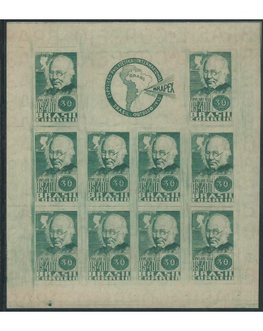 1938  B001 - Brapex 1938 Novo com goma, sem marcas de charneiras, poderá aparecer pontos de óxidos 12.601 