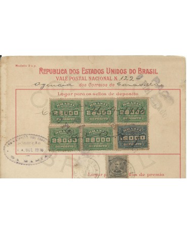 Vale Postal Nº 122 agencia de Caravelas - Bahia, 14/10/1916 - 12.755