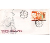 Fdc 540/91 Visita do Papa  João Paulo II Carimbo Natal - RN  e Salvador - BA 14.123