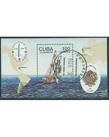 Cuba Espamer 81 Buenos Aires 14.374 Carimbado sem uso