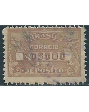 D-20 Es Depósito cifra horizontal,Castanho oliva Sem filigrana (Raro)  14.479 Carimbado