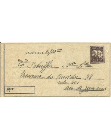 Envelope Para Valores N° 24 Copag - Rio  - Circulado, 1944 selo fixo 15.351 ESCASSO, contém dois minifuros 